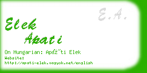 elek apati business card